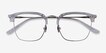 Concerto Clear Silver AcetateEyeglass Frames from EyeBuyDirect, Closed View