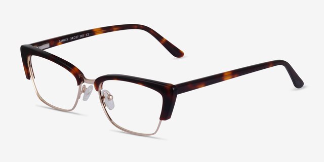 Camley Tortoise Gold AcetateEyeglass Frames from EyeBuyDirect, Angle View
