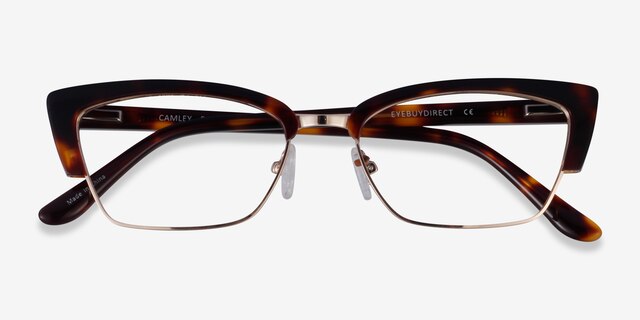 Camley Tortoise Gold AcetateEyeglass Frames from EyeBuyDirect, Closed View