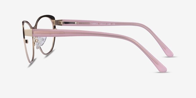 Thames Gold AcetateEyeglass Frames from EyeBuyDirect, Side View