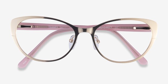 Thames Gold AcetateEyeglass Frames from EyeBuyDirect, Closed View