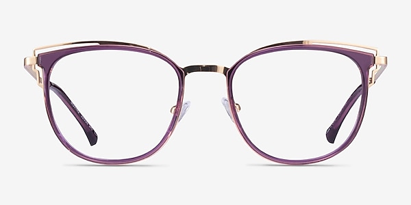 Moving Clear Purple Gold Acetate Eyeglass Frames