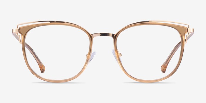 Moving Clear Yellow Gold Acetate Eyeglass Frames from EyeBuyDirect