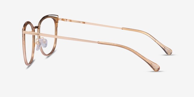 Moving Clear Yellow Gold AcetateEyeglass Frames from EyeBuyDirect, Side View