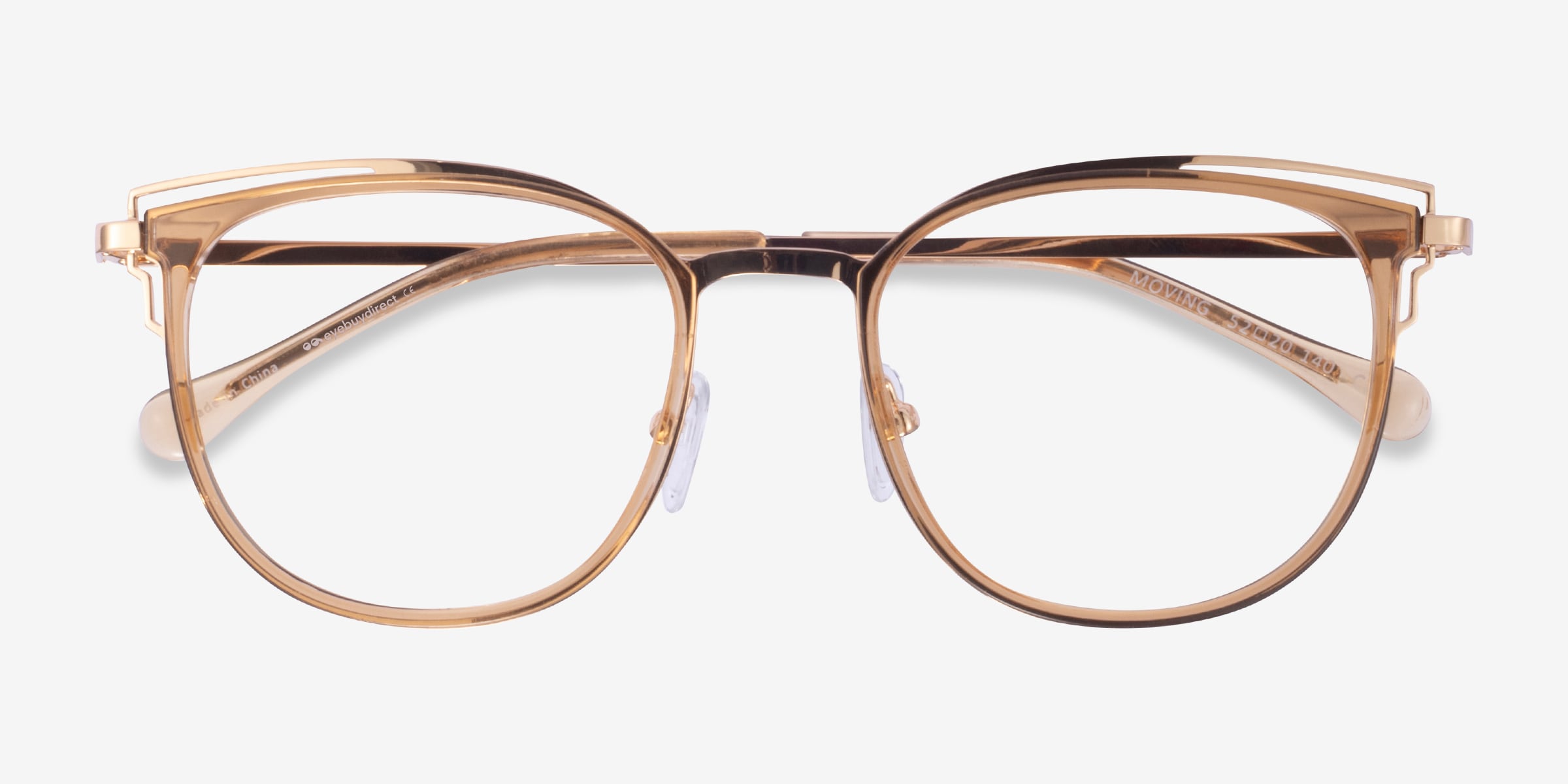 Moving Square Clear Yellow Gold Glasses for Women | Eyebuydirect