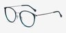Light Teal Silver AcetateEyeglass Frames from EyeBuyDirect, Angle View