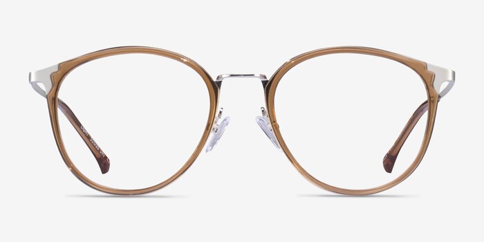 Light Clear Brown Silver Acétate Montures de lunettes de vue d'EyeBuyDirect