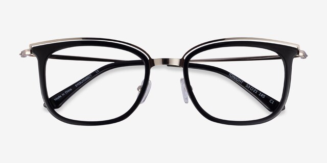 Tonight Black Gold AcetateEyeglass Frames from EyeBuyDirect, Closed View
