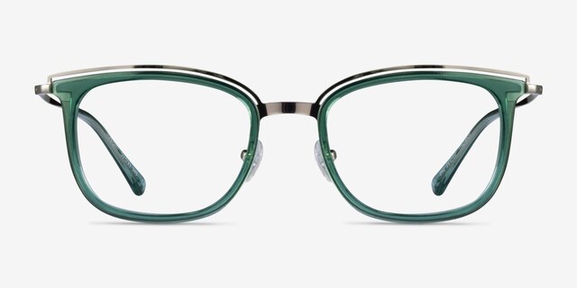 Tonight Clear Green Gold AcétateMontures de lunettes de vue d'EyeBuyDirect, Vue de Face