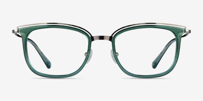 Tonight Clear Green Gold Acetate Eyeglass Frames from EyeBuyDirect