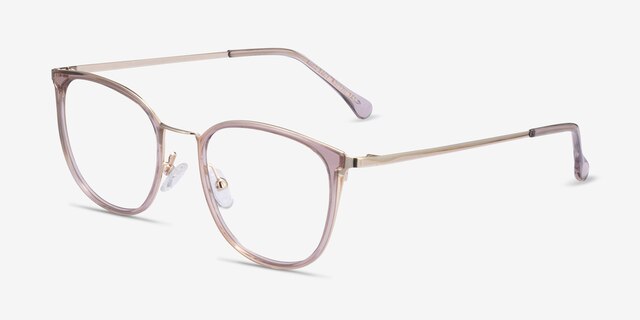 Midland Clear Purple Gold AcetateEyeglass Frames from EyeBuyDirect, Angle View