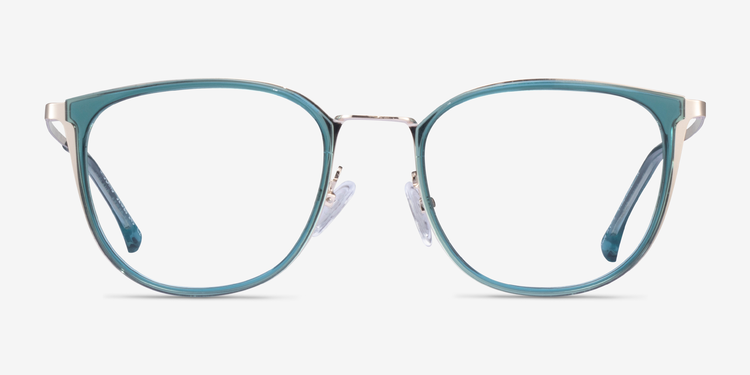 Midland Square Clear Teal Gold Full Rim Eyeglasses Eyebuydirect
