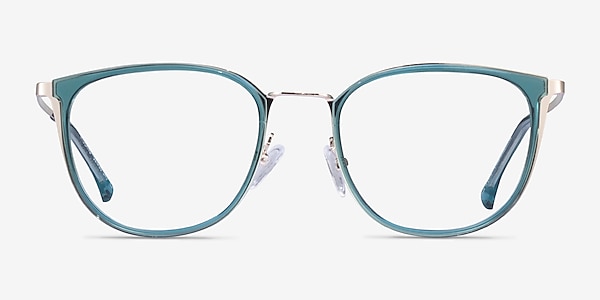 Midland Clear Teal Gold Acetate Eyeglass Frames