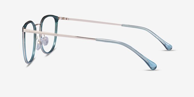 Midland Clear Teal Gold AcetateEyeglass Frames from EyeBuyDirect, Side View