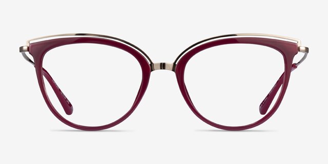 Euphony Burgundy Gold AcetateEyeglass Frames from EyeBuyDirect, Front View