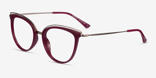Euphony Burgundy Gold AcetateEyeglass Frames from EyeBuyDirect, Angle View