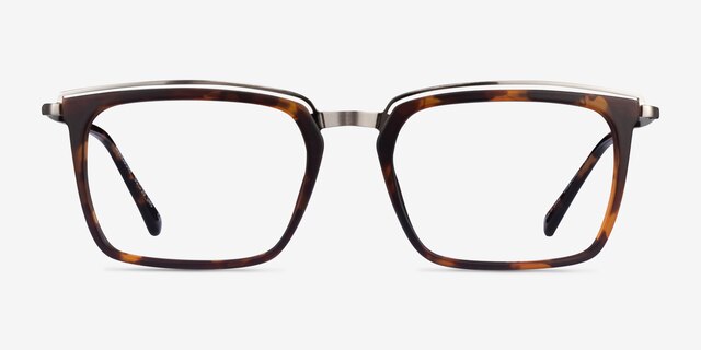 Barnsbury Tortoise Gunmetal MetalEyeglass Frames from EyeBuyDirect, Front View