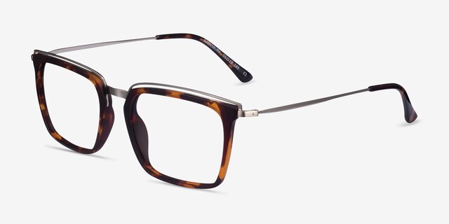 Barnsbury Tortoise Gunmetal MetalEyeglass Frames from EyeBuyDirect, Angle View