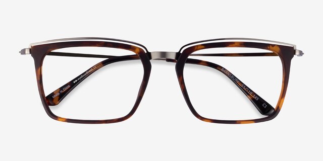 Barnsbury Tortoise Gunmetal MetalEyeglass Frames from EyeBuyDirect, Closed View
