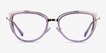 Clarinet Clear Purple Gold AcetateEyeglass Frames from EyeBuyDirect, Front View