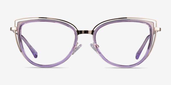 Clarinet Clear Purple Gold Acétate Montures de lunettes de vue