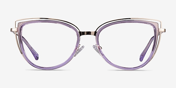 Clarinet Clear Purple Gold Acetate Eyeglass Frames