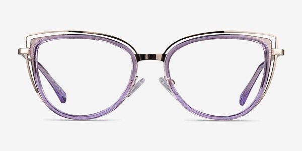 Clarinet Clear Purple Gold Acétate Montures de lunettes de vue