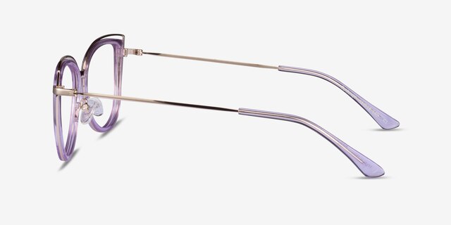 Clarinet Clear Purple Gold AcetateEyeglass Frames from EyeBuyDirect, Side View