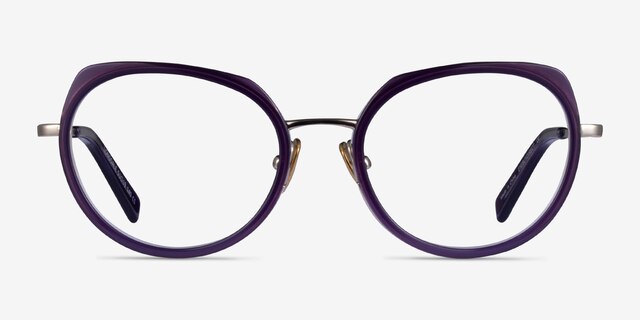 Lonsdale Clear Purple Light Gold AcetateEyeglass Frames from EyeBuyDirect, Front View
