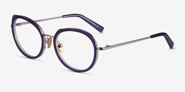 Lonsdale Clear Purple Light Gold AcetateEyeglass Frames from EyeBuyDirect, Angle View