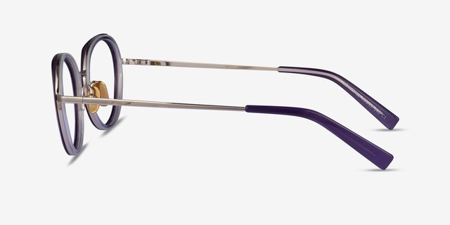 Lonsdale Clear Purple Light Gold AcetateEyeglass Frames from EyeBuyDirect, Side View