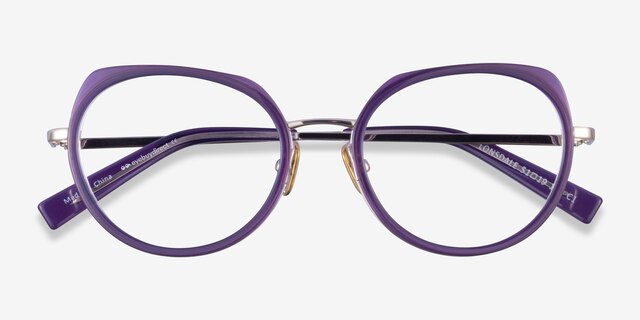 Lonsdale Clear Purple Light Gold AcetateEyeglass Frames from EyeBuyDirect, Closed View