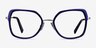 Bourdon Blue Tortoise Silver AcetateEyeglass Frames from EyeBuyDirect, Front View