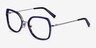 Bourdon Blue Tortoise Silver AcetateEyeglass Frames from EyeBuyDirect, Angle View