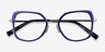 Bourdon Blue Tortoise Silver AcetateEyeglass Frames from EyeBuyDirect, Closed View