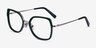 Bourdon Green Silver AcetateEyeglass Frames from EyeBuyDirect, Angle View