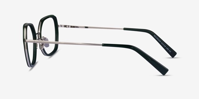 Bourdon Green Silver AcetateEyeglass Frames from EyeBuyDirect, Side View