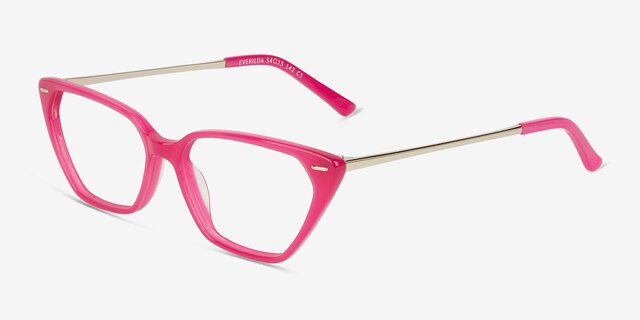 Everilda Pink AcetateEyeglass Frames from EyeBuyDirect, Angle View