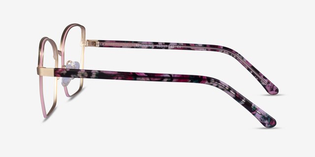 Beginning Gold Floral AcetateEyeglass Frames from EyeBuyDirect, Side View