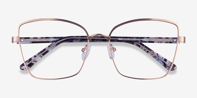 Beginning Rose Gold Floral AcetateEyeglass Frames from EyeBuyDirect, Closed View