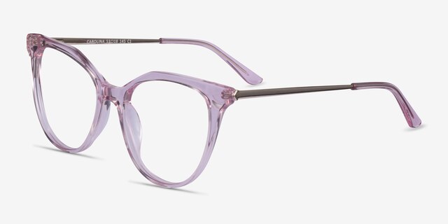 Carolina Clear Pink AcetateEyeglass Frames from EyeBuyDirect, Angle View