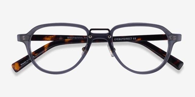 Westwood Gray Tortoise AcétateMontures de lunettes de vue d'EyeBuyDirect, Vue Rapprochée