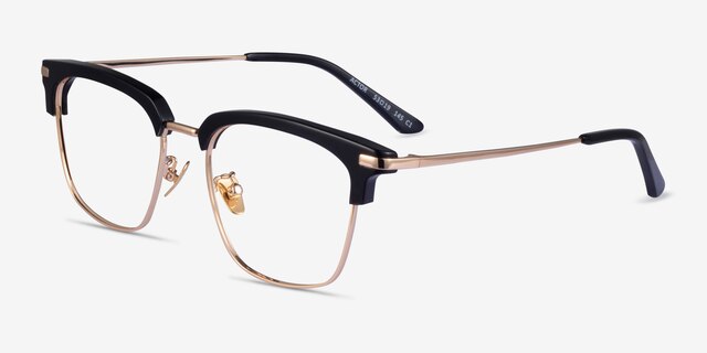 Actor Black Gold AcetateEyeglass Frames from EyeBuyDirect, Angle View