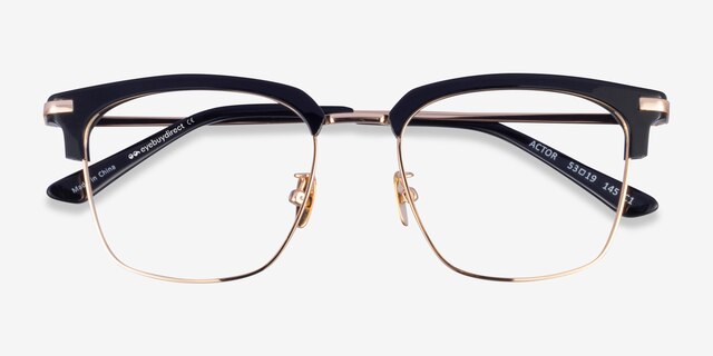 Actor Black Gold AcetateEyeglass Frames from EyeBuyDirect, Closed View