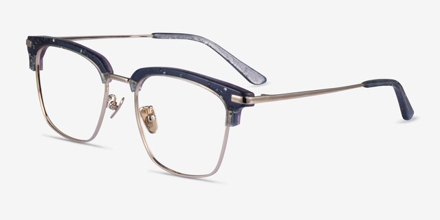Actor Gray Silver AcetateEyeglass Frames from EyeBuyDirect, Angle View