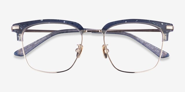 Actor Gray Silver AcetateEyeglass Frames from EyeBuyDirect, Closed View