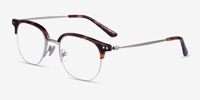 Witty Tortoise Silver AcetateEyeglass Frames from EyeBuyDirect, Angle View