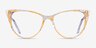 Celebrate Clear Yellow Rose Gold AcétateMontures de lunettes de vue d'EyeBuyDirect, Vue de Face