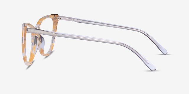 Celebrate Clear Yellow Rose Gold AcétateMontures de lunettes de vue d'EyeBuyDirect, Vue de Côté