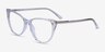 Celebrate Clear Silver Rose Gold AcetateEyeglass Frames from EyeBuyDirect, Angle View